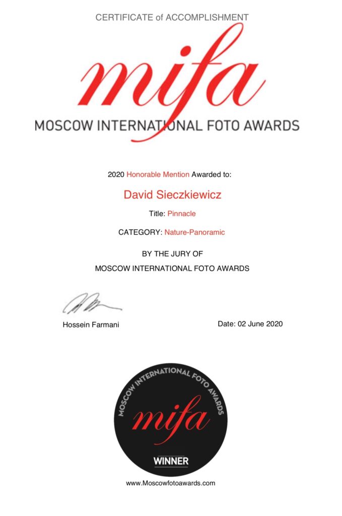 international photography award certificate